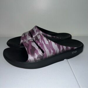 OOFOS limited purple camo slide size 8